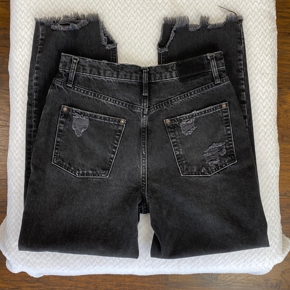 Free People We The Free Obsidian Distressed Tapered Baggy Boyfriend Jeans - Picture 14 of 17